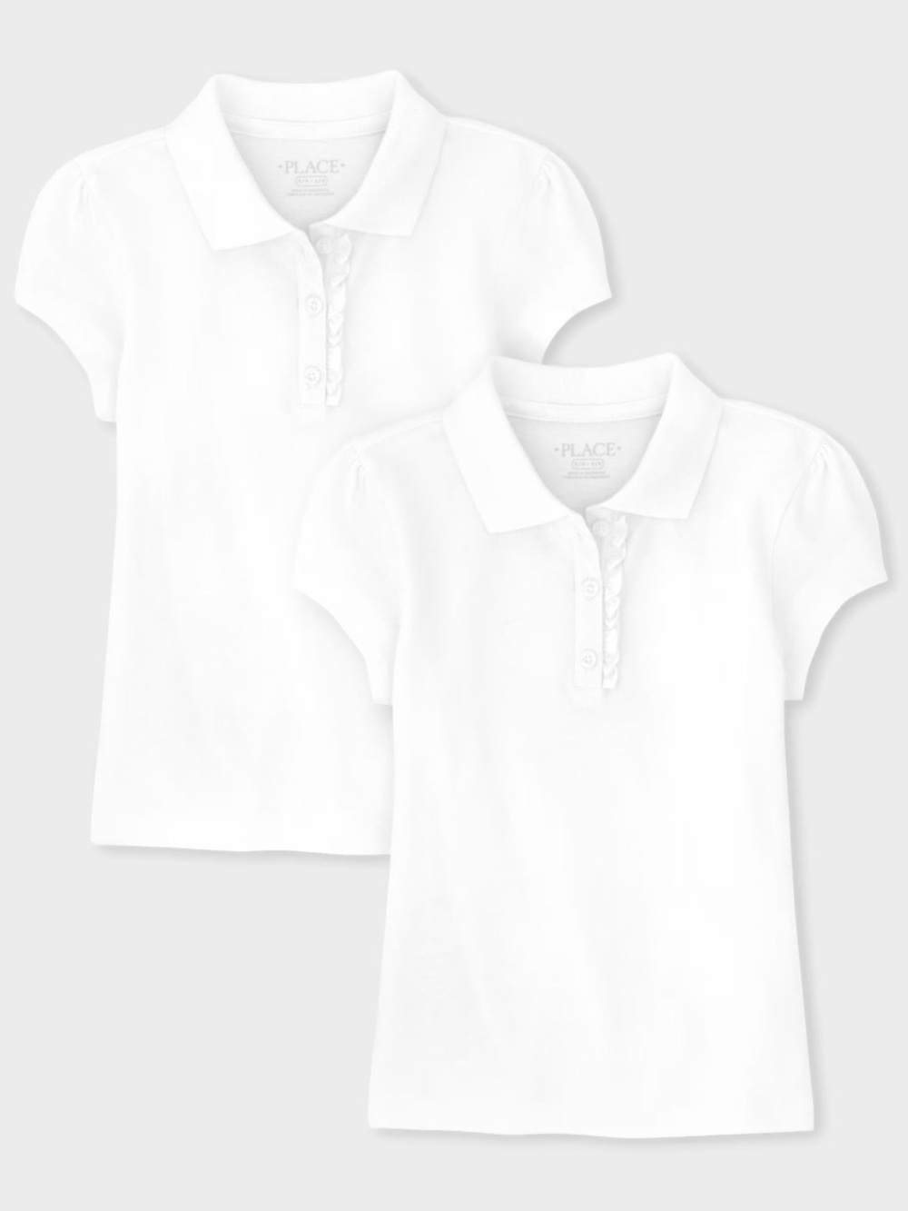 1989 Place Uniform Ruffle Soft Stretch Pique Polo 2 Pack Size 14 School Uniform